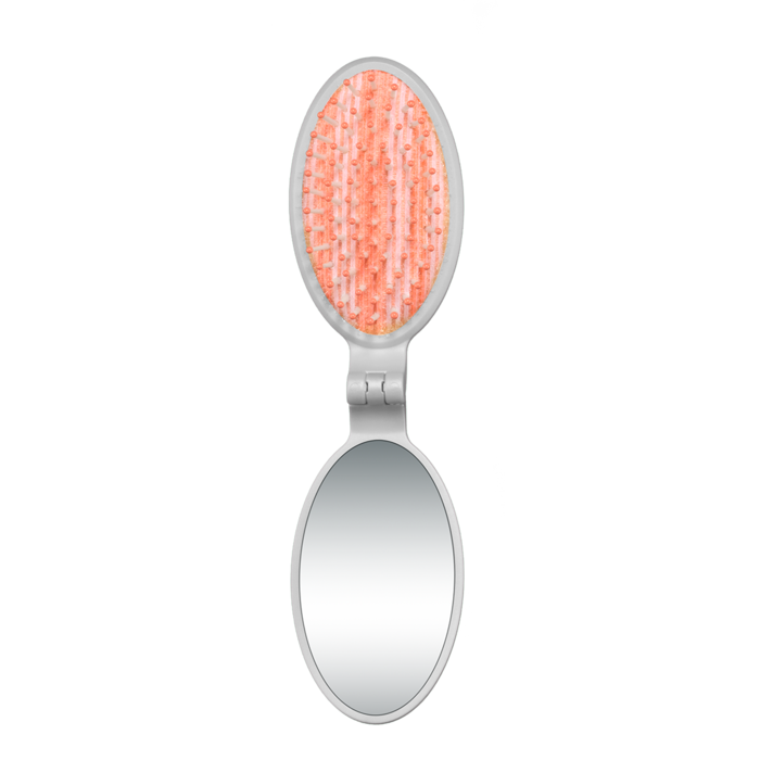 Frizzy Hair On-The-Go Mid-Size Folding Brush and Mirror